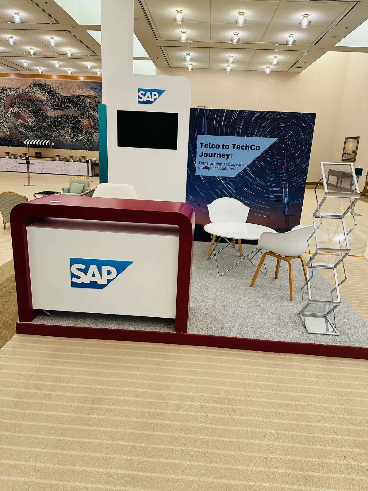 Six booths for a technology conference