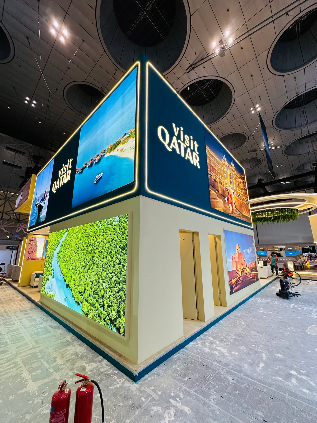 Visit Qatar two-storey stand: On site