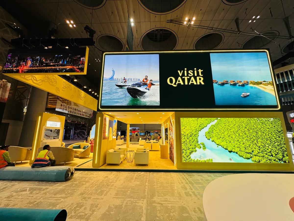 Visit Qatar two-storey stand: On site