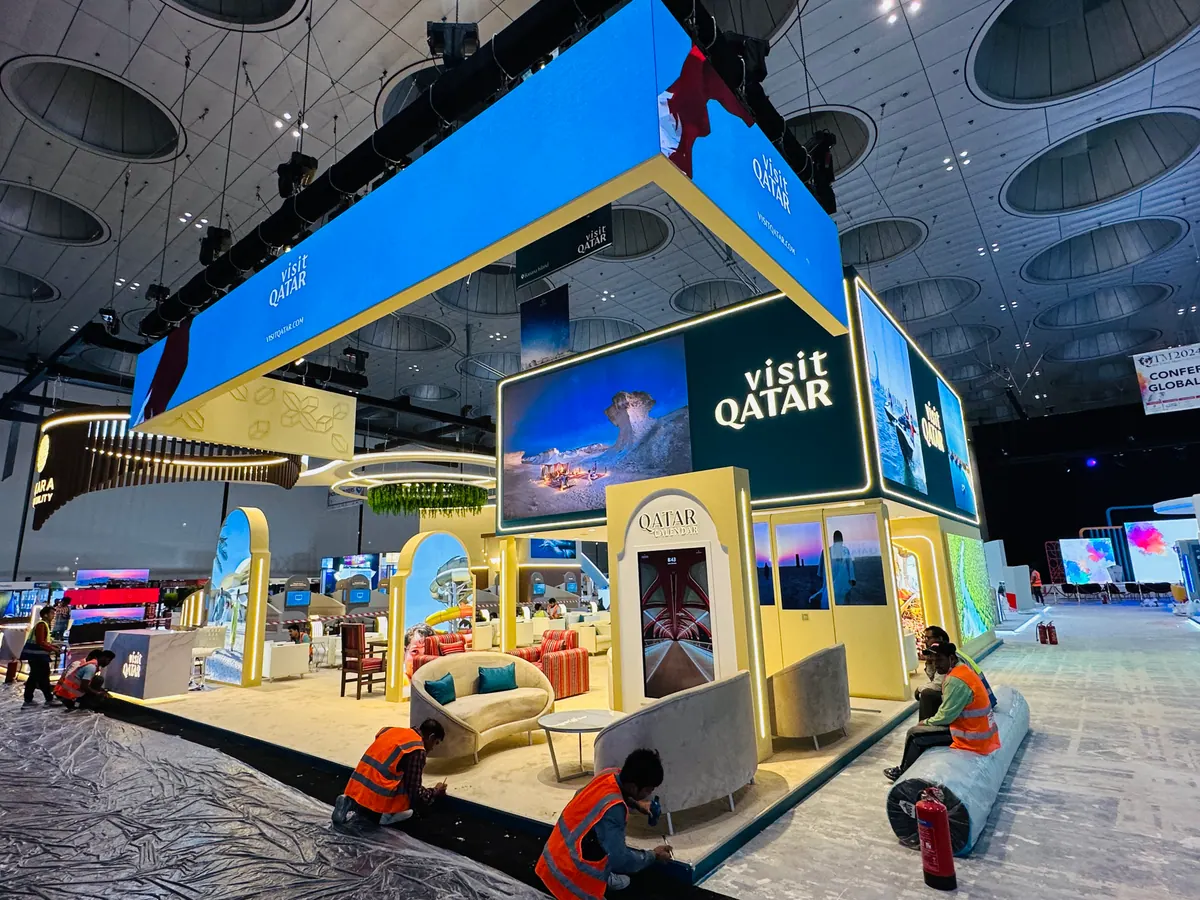 Visit Qatar two-storey stand: On site