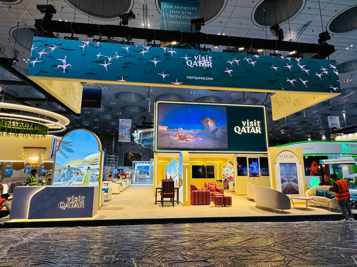 Visit Qatar two-storey stand: On site