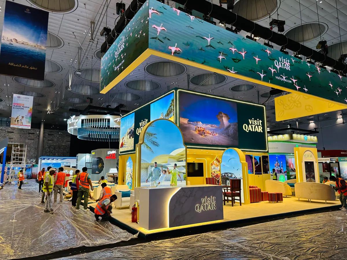 Visit Qatar two-storey stand: On site