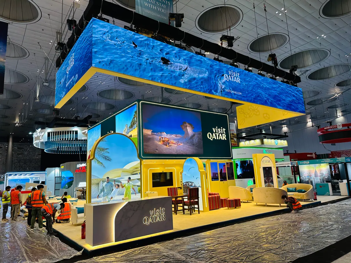 Visit Qatar two-storey stand: On site