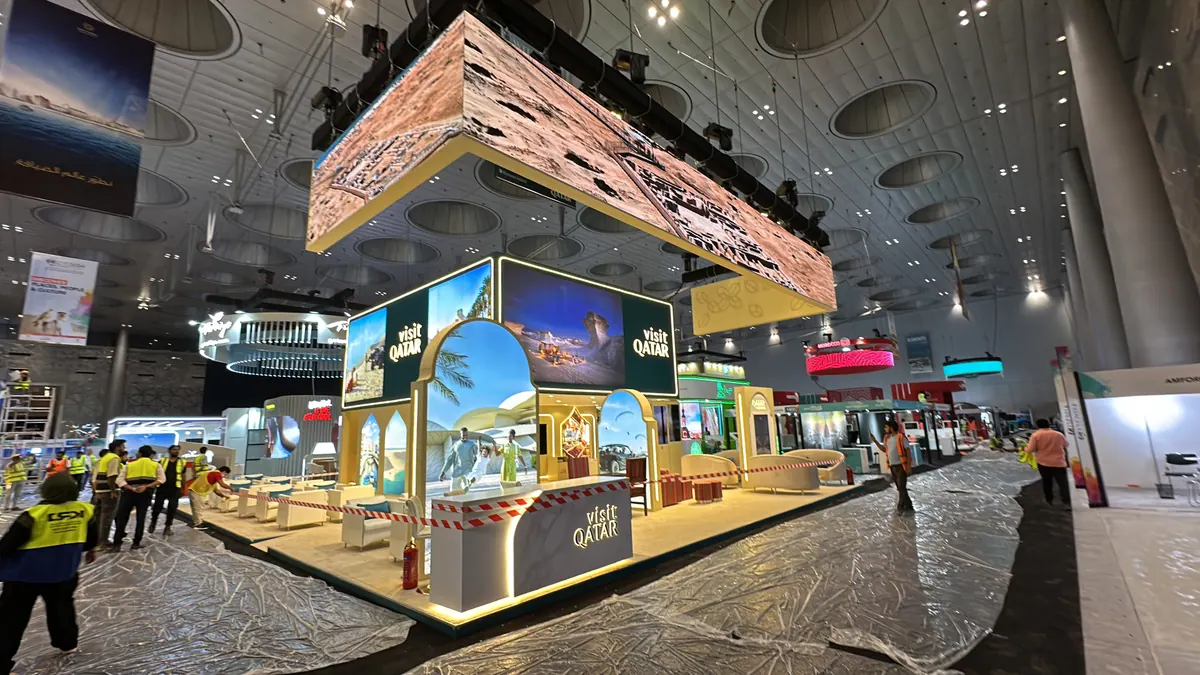 Visit Qatar two-storey stand: On site