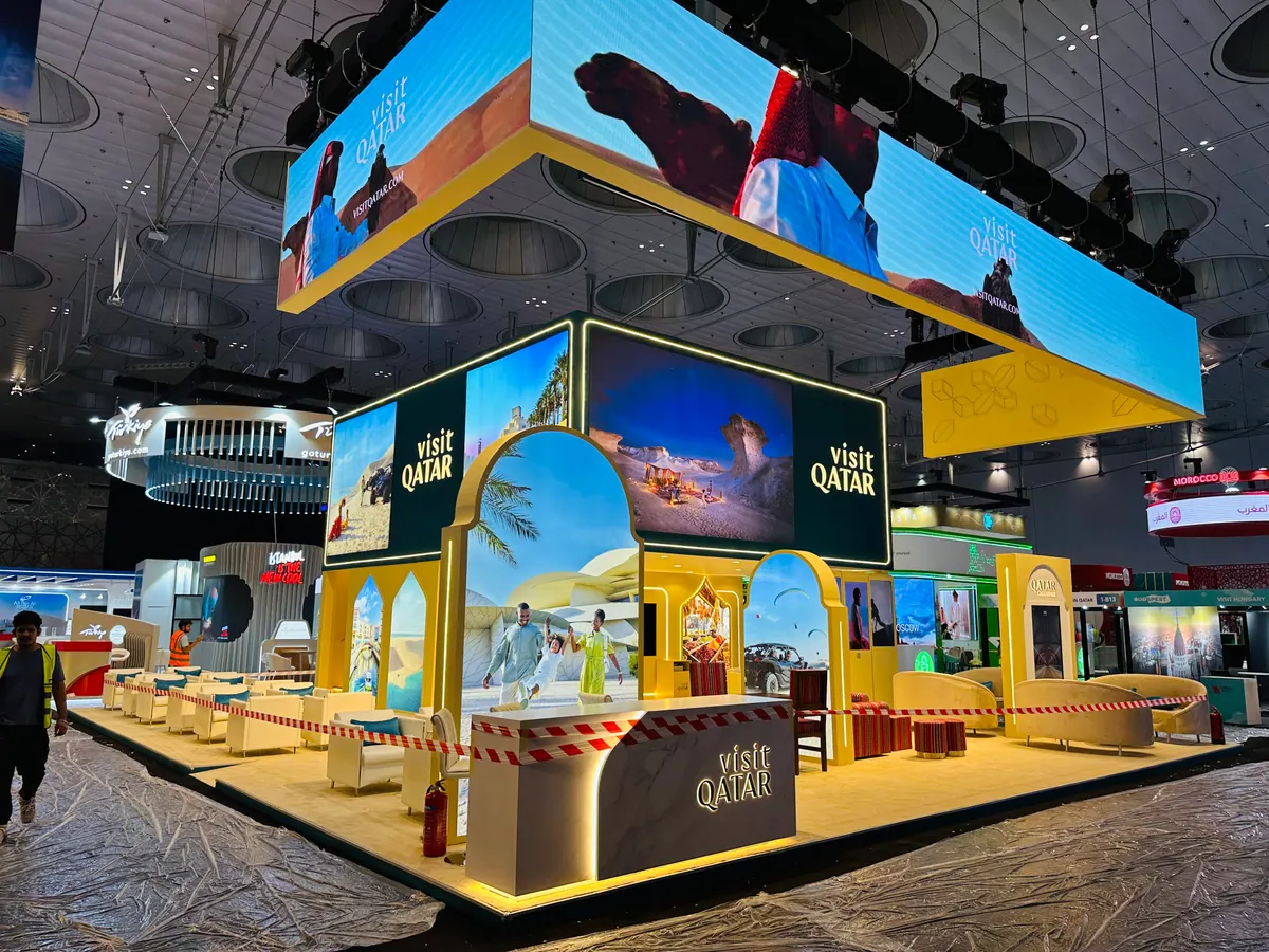 Visit Qatar two-storey stand: Finished